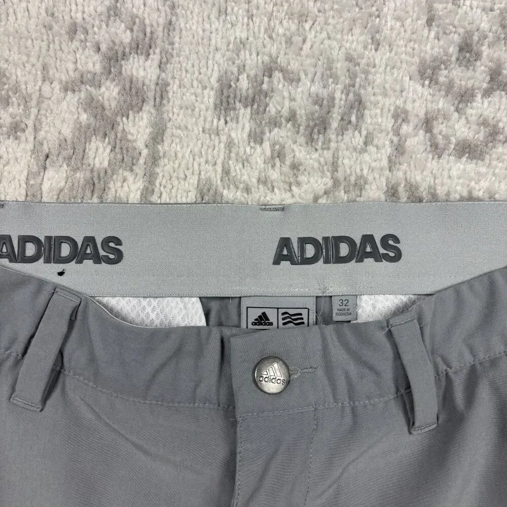 Adidas Golf Shorts Mens Gray Stretch Performance Flat Front 11 Inseam Size 32